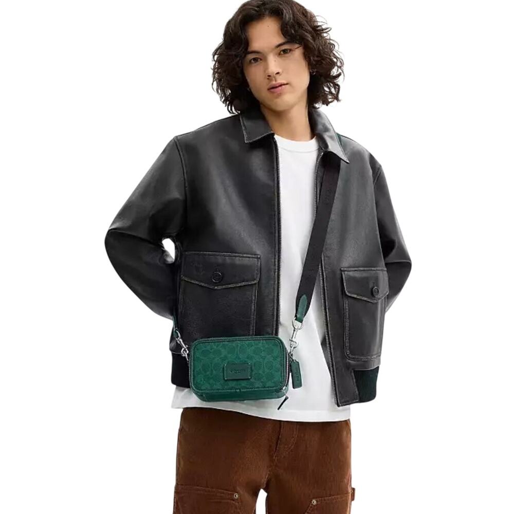 Coach Wyatt Crossbody Bag In Signature Canvas Sea Green NWT - Picture 2 of 4